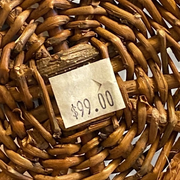 Woven Wicker Birch Bark Basket Country Farmhouse Lodge Cabin Decor Rustic 99 Tag - Picture 5 of 5